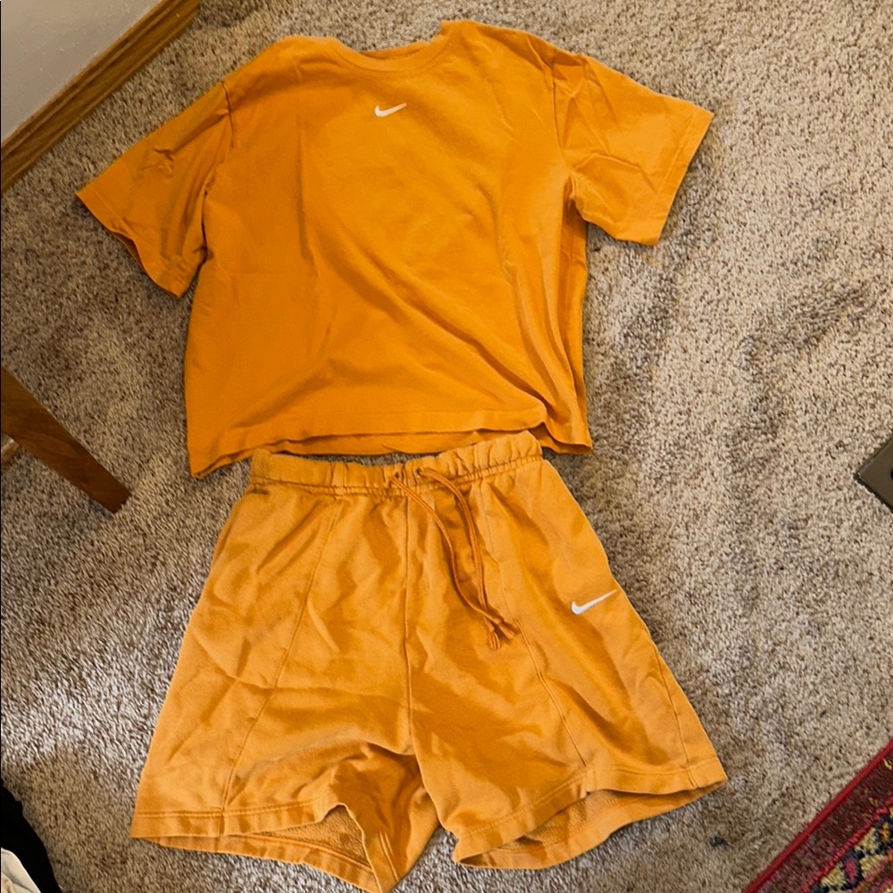 Nike Vibrant Orange Tee and Shorts Combo